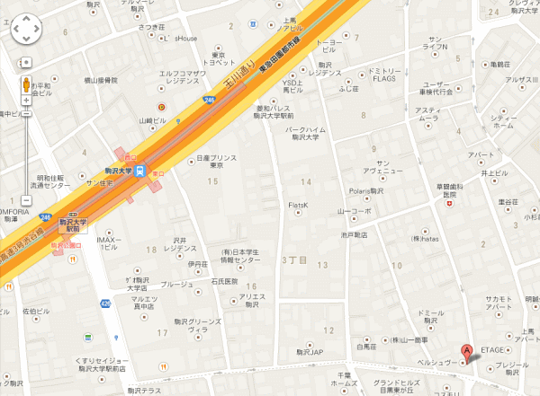 ベルシュヴー駒沢本店の地図