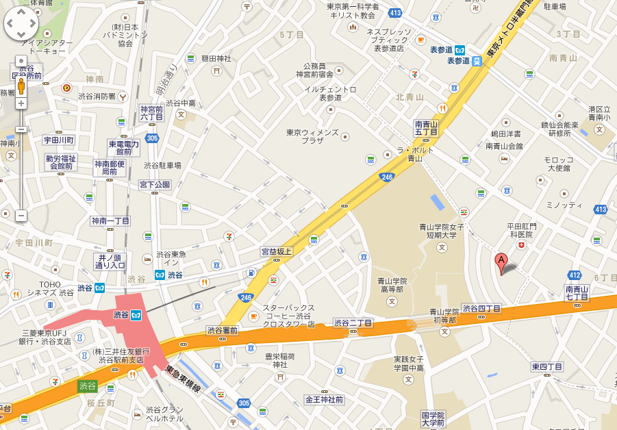アユアラングレース（渋谷）の地図
